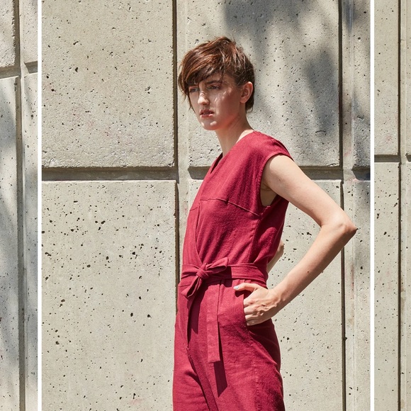 100% linen romper (in grey) - Picture 3 of 7